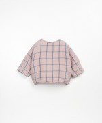 Organic cotton cardigan with checkered pattern | Wooden Memories