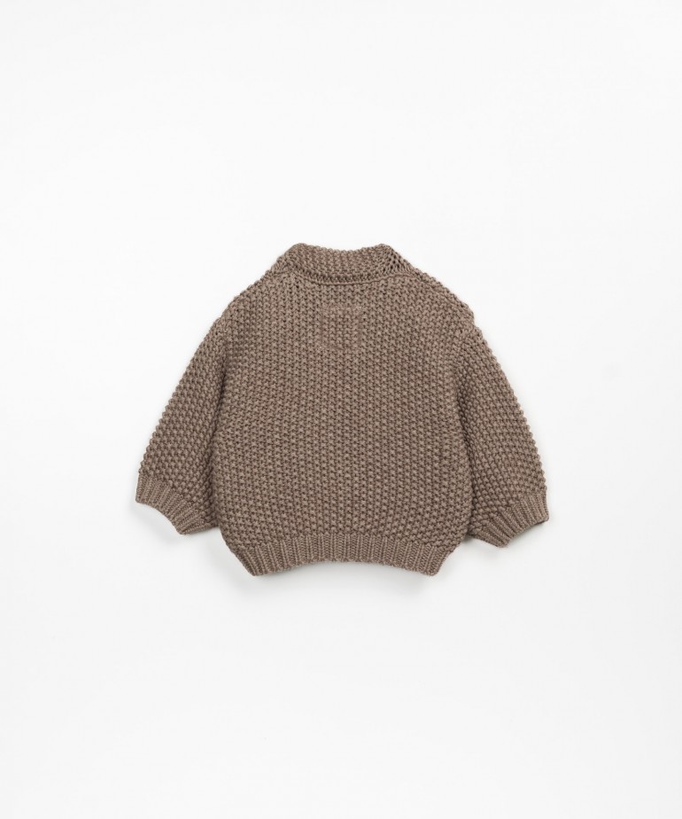 Chaqueta tejida con algodn y lana