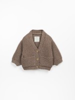 Cotton and wool knitted cardigan