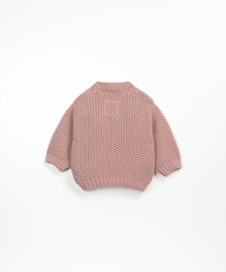 Cotton and wool knitted cardigan