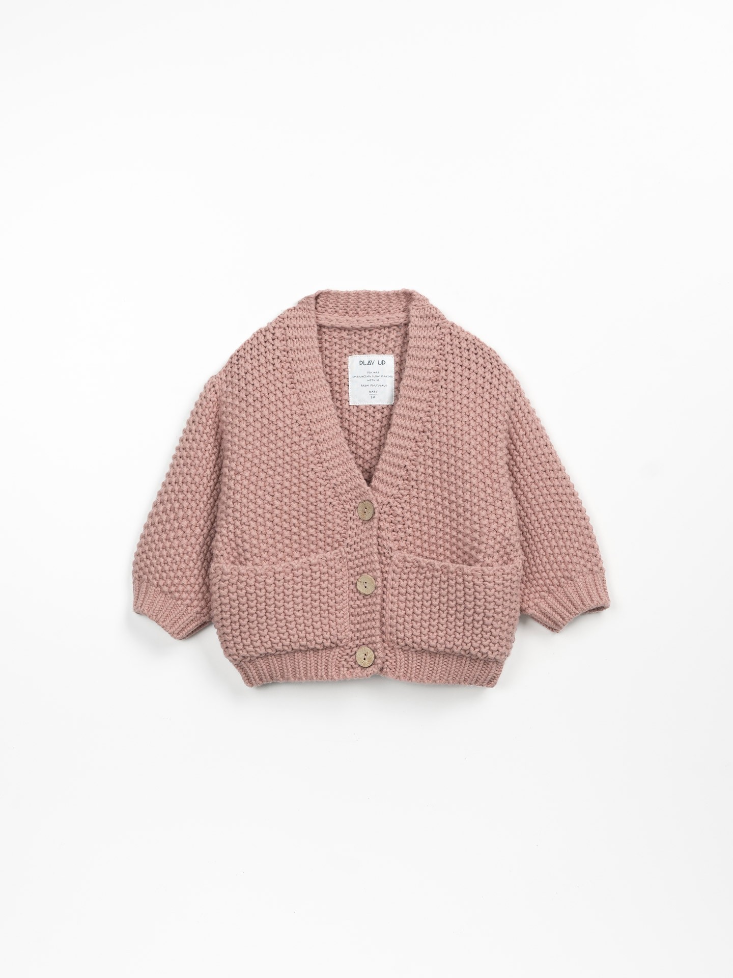 Casaco tricot em algodão e lã