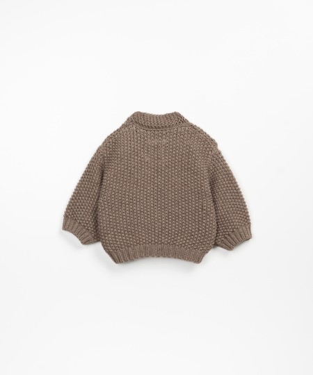 Cotton and wool knitted cardigan