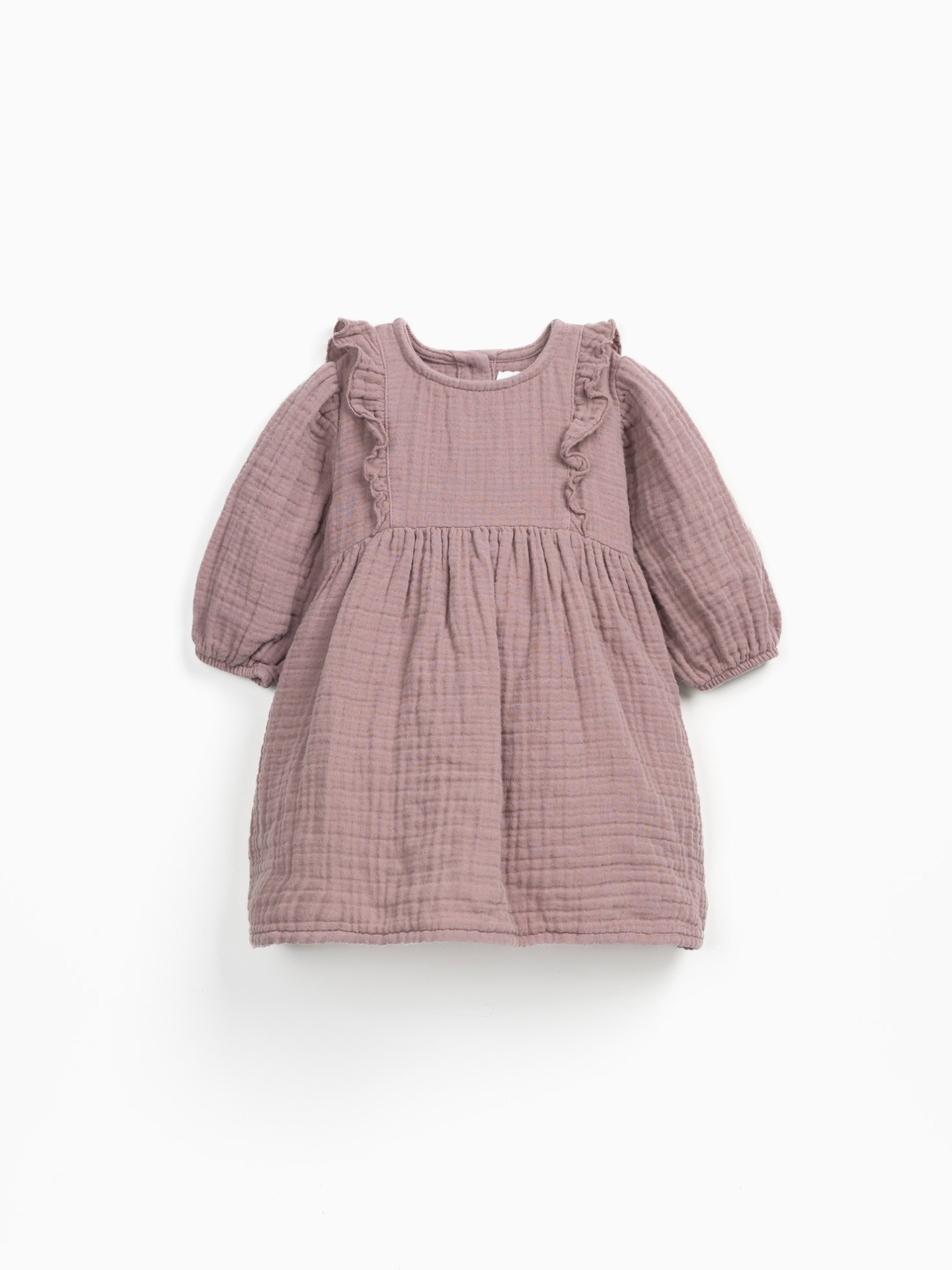 Robe en tissu avec volant