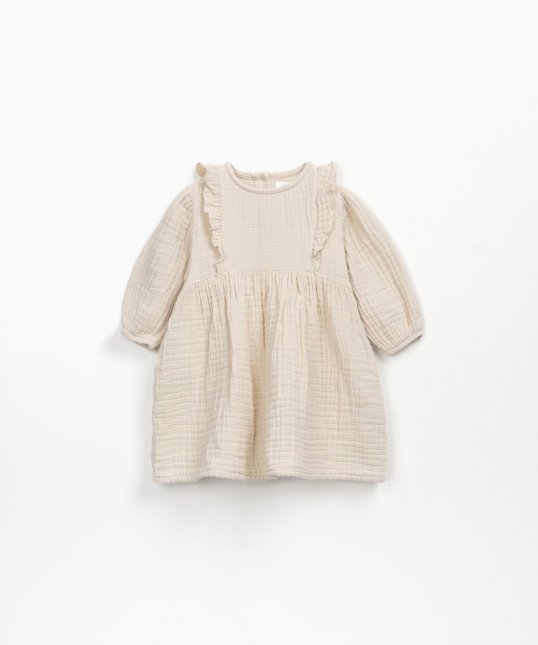 Woven dress with frill insert