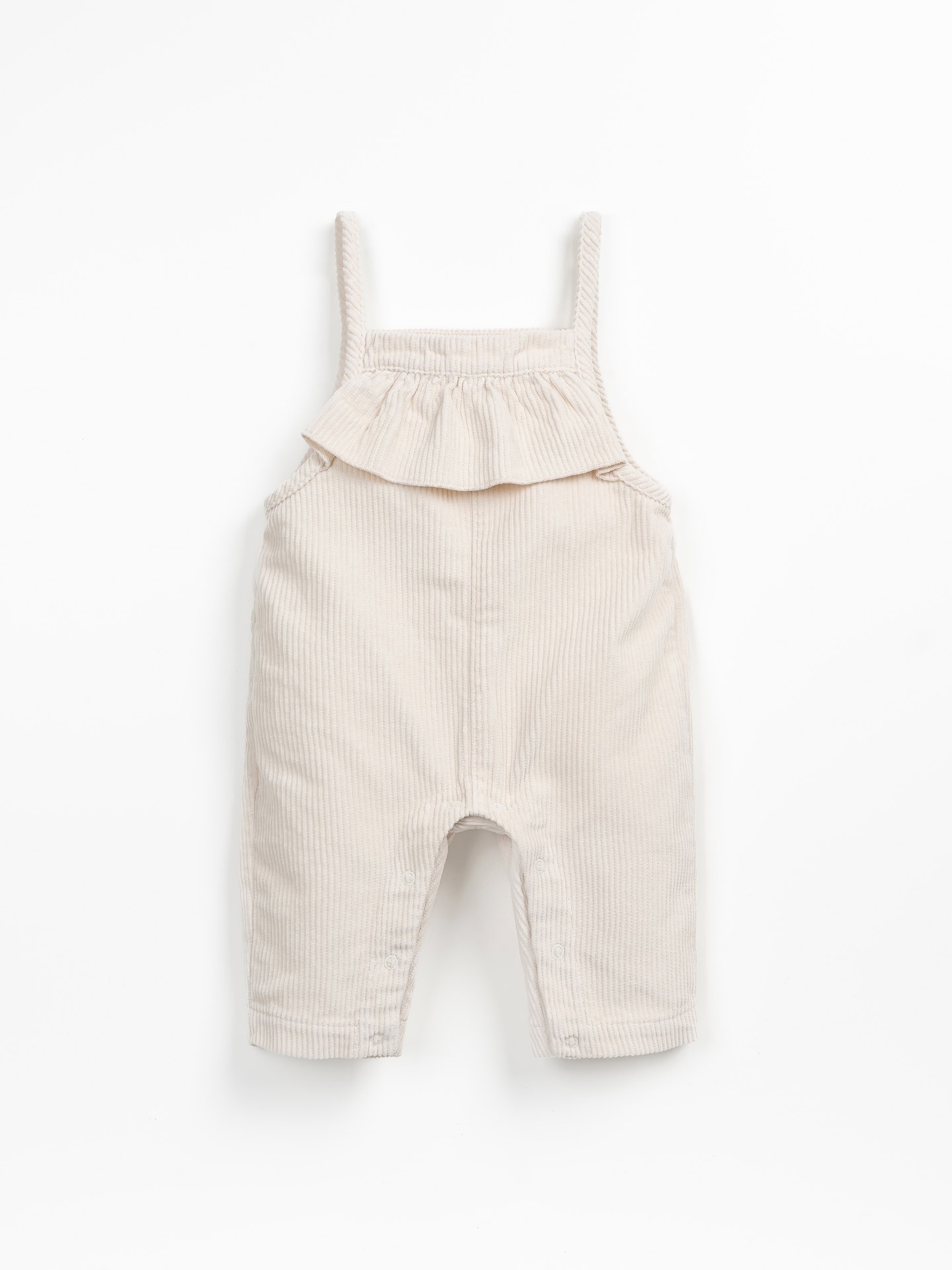 Salopette en velours côtelé avec volant sur la poitrine