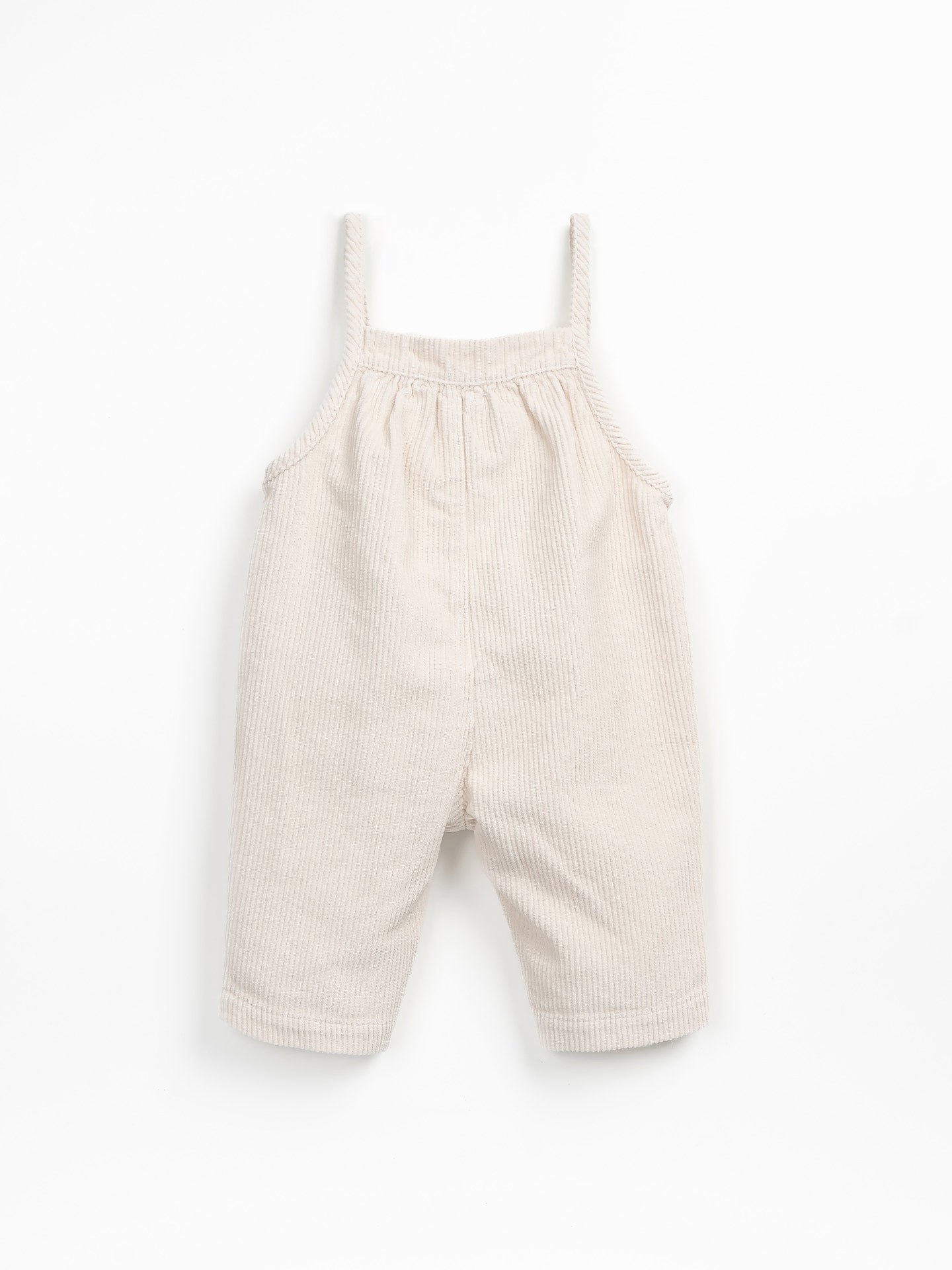 Salopette en velours côtelé avec volant sur la poitrine