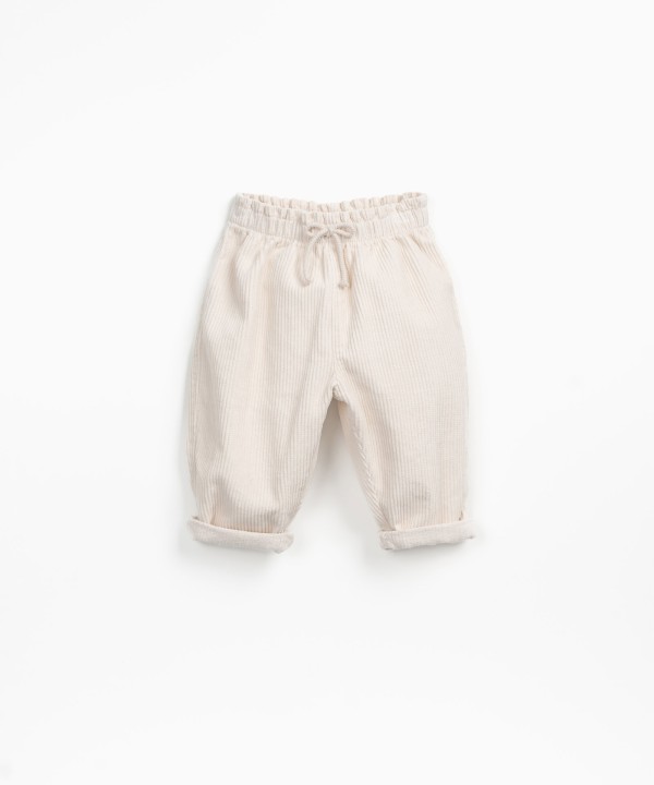 Pantalon en velours c�tel� et taille �lastique