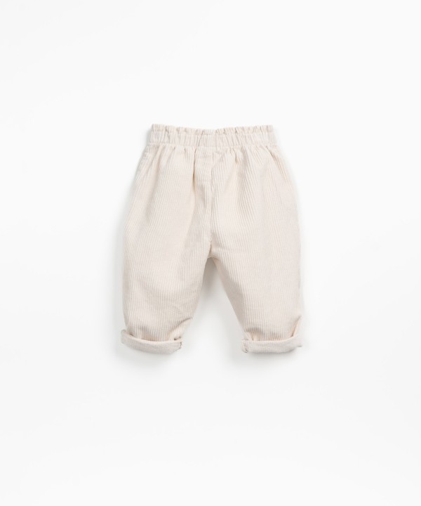 Pantalon en velours c�tel� et taille �lastique