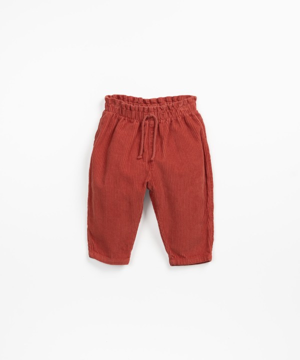 Pantalon en velours c�tel� et taille �lastique