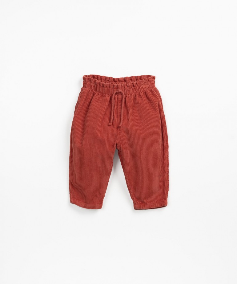 Corduroy pants with elastic waist