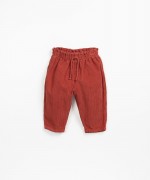 Corduroy pants with decorative drawstring | Wooden Memories