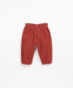 Corduroy pants with decorative drawstring | Wooden Memories