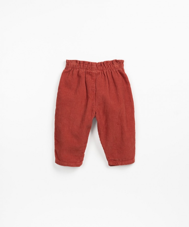 Pantaloni in bombasina con elastico in vita