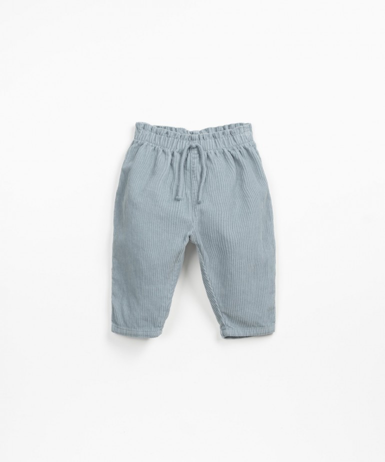 Corduroy pants with elastic waist