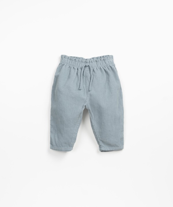 Pantalon en velours c�tel� et taille �lastique