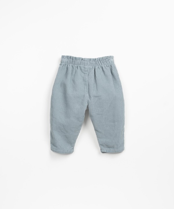 Pantalon en velours c�tel� et taille �lastique