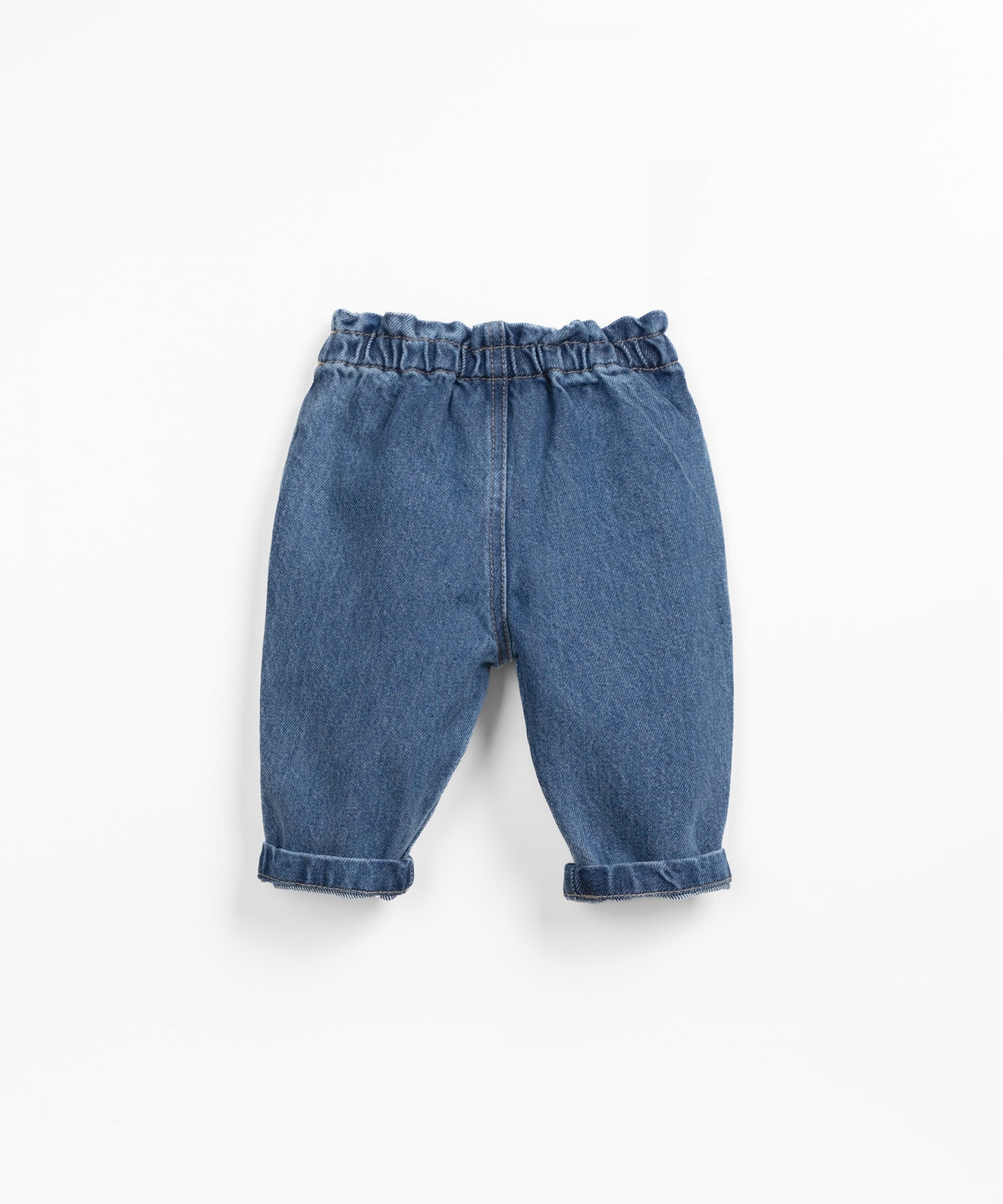 Denim pants with elastic waist | Wooden Memories