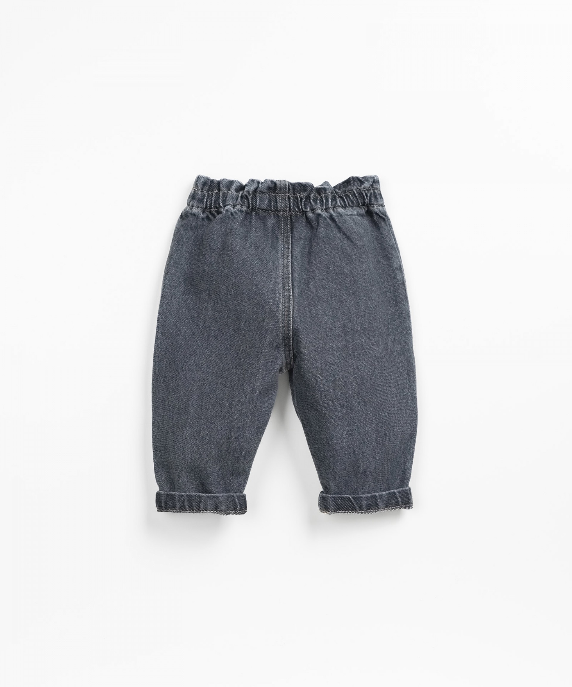 Denim pants with elastic waist | Wooden Memories