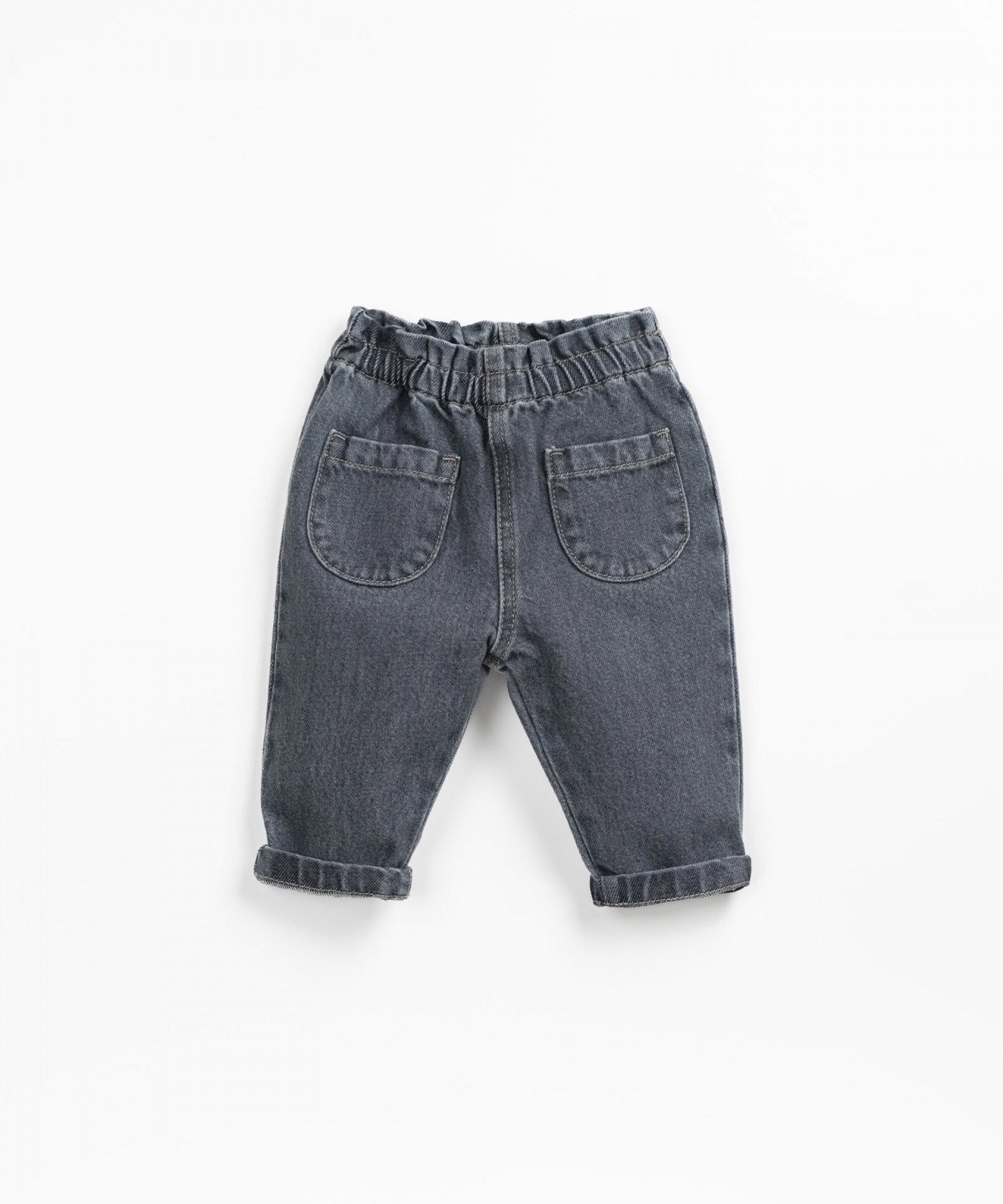 Denim pants with elastic waist | Wooden Memories