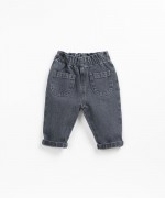 Denim pants with elastic waist | Wooden Memories