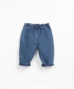 Denim pants with elastic waist | Wooden Memories