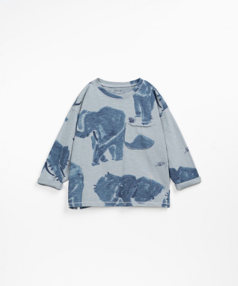 T-shirt en coton biologique avec imprim d?lphants