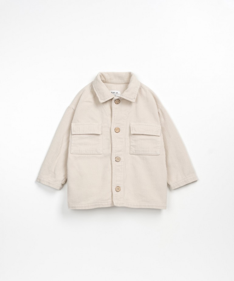 Corduroy shirt with coconut button opening