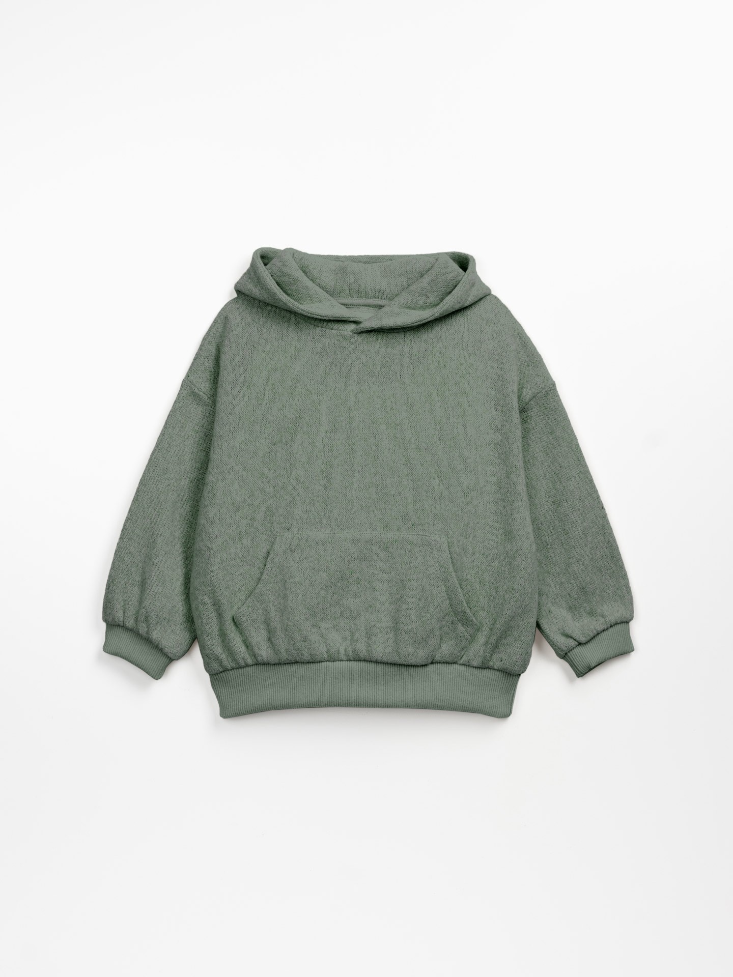 Sweater with hoodie and inner carding