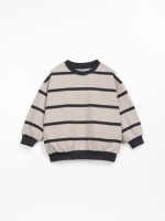 Sweat � rayures en maille et avec des poignets ajust�s