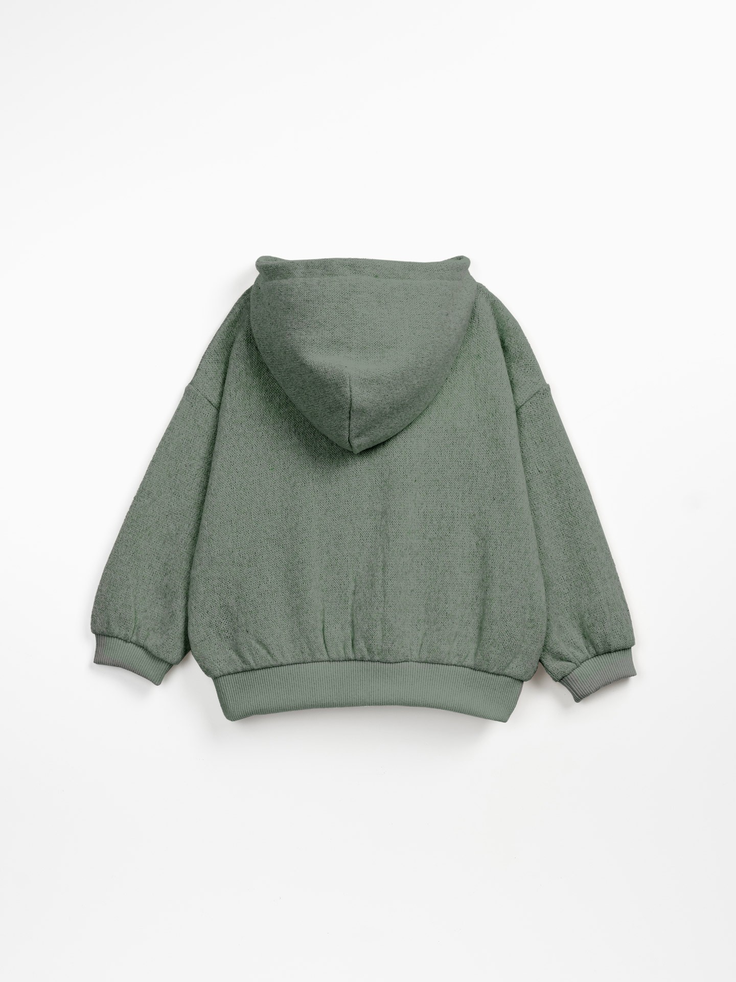 Sweater with hoodie and inner carding