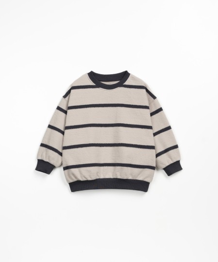 Sweat � rayures en maille et avec des poignets ajust�s