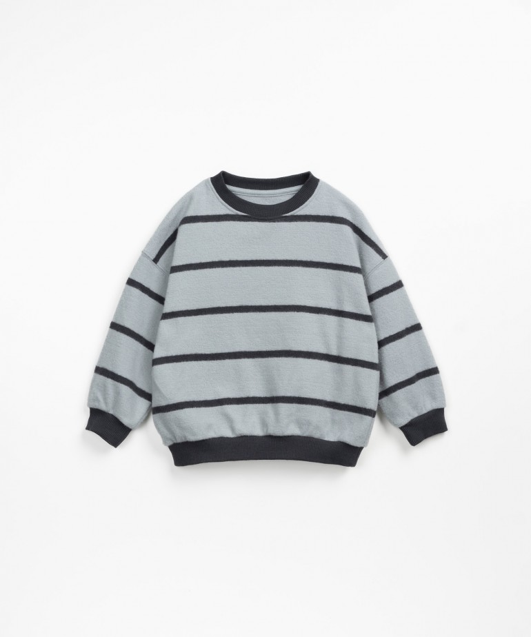 Striped jersey sweater with cuffs