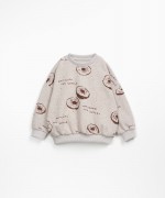 Jersey sweater with inner layer and dropped shoulders | Wooden Memories