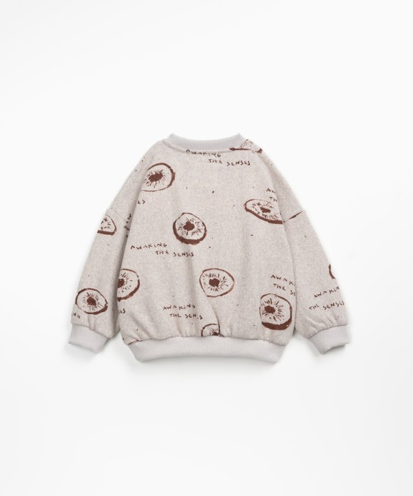 Jersey de punto con estampado de kiwi