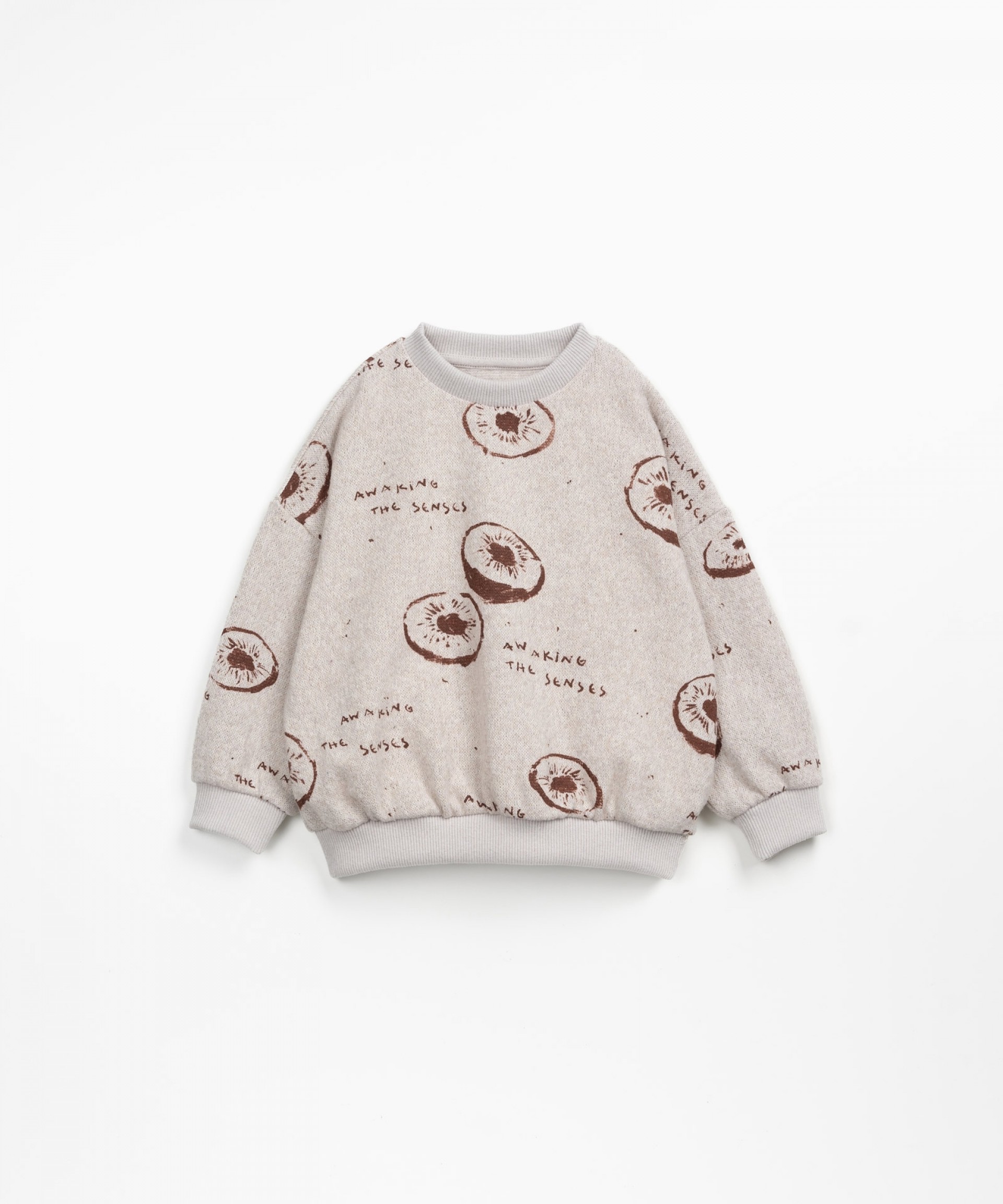 Jersey sweater with inner layer and dropped shoulders | Wooden Memories