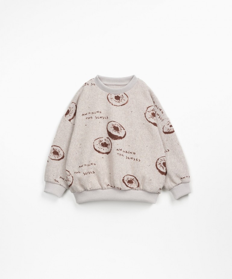 Jersey sweater with kiwi print