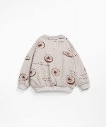 Jersey sweater with inner layer and dropped shoulders | Wooden Memories