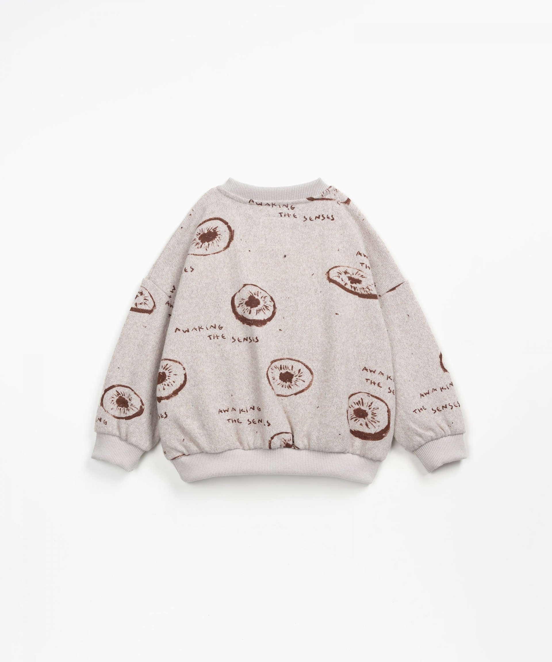 Jersey sweater with inner layer and dropped shoulders | Wooden Memories