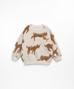 Jersey sweater with lynx print | Wooden Memories