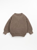 Camisola de malha tricotada com mistura de algod�o e l�