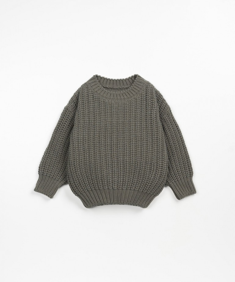 Knitted sweater in a mixture of cotton and wool 