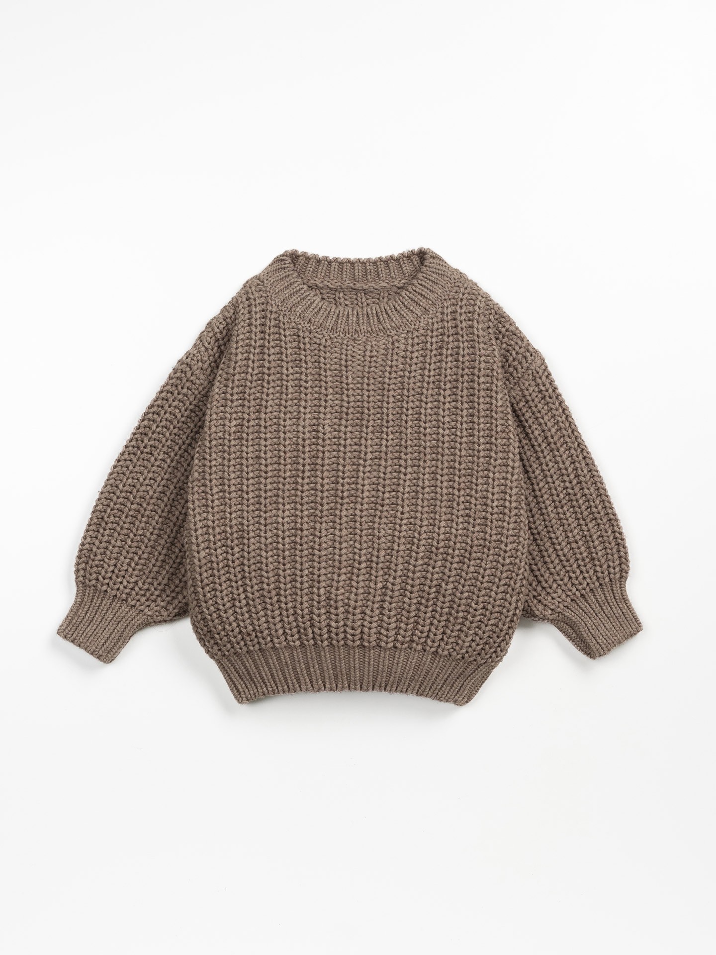 Camisola de malha tricotada com mistura de algodão e lã