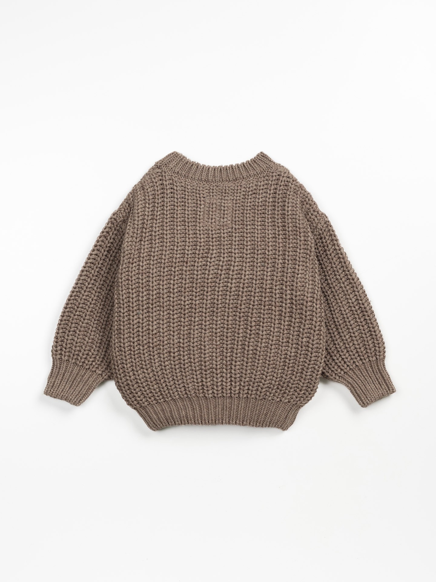 Camisola de malha tricotada com mistura de algodão e lã