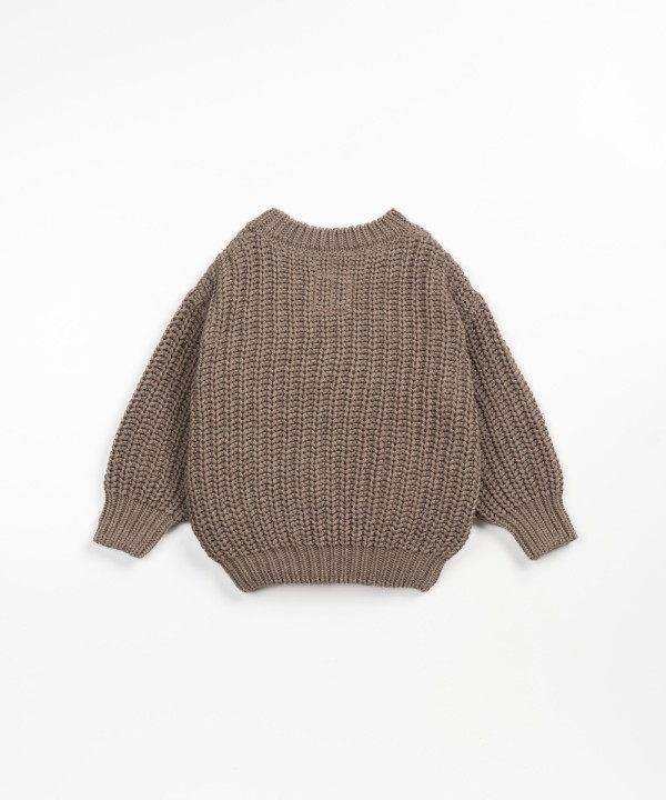 Camisola de malha tricotada com mistura de algod�o e l�