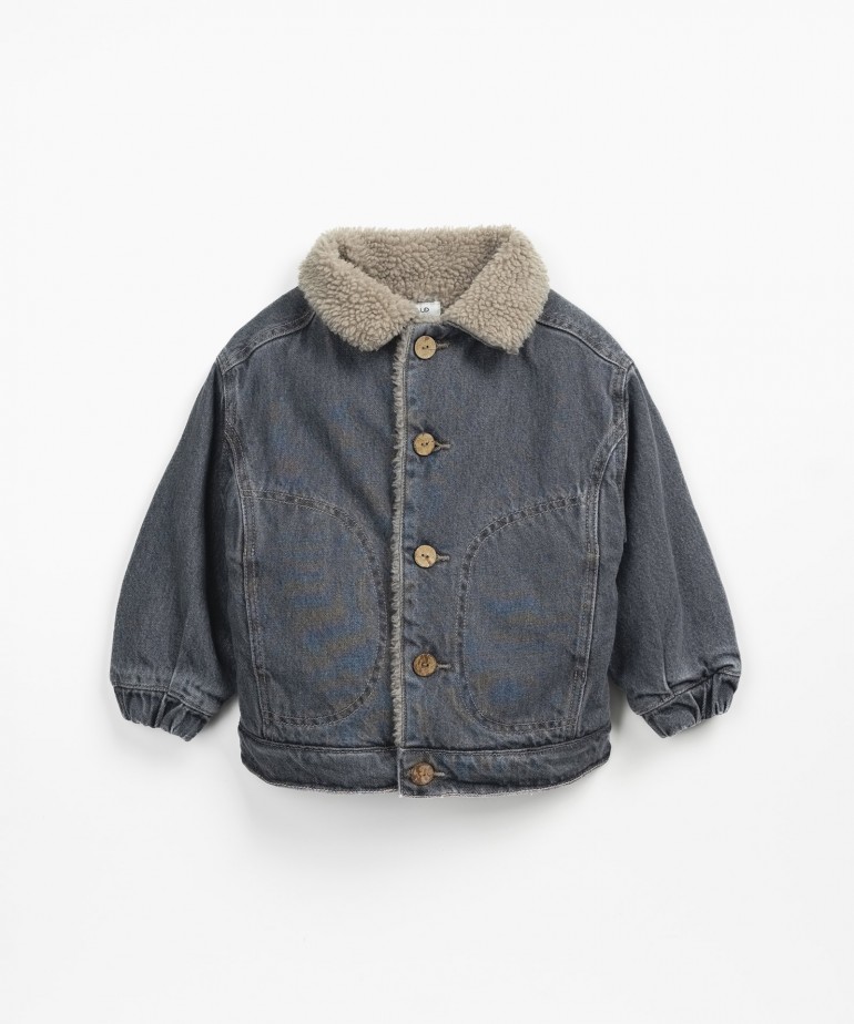 Denim jacket with plush lining