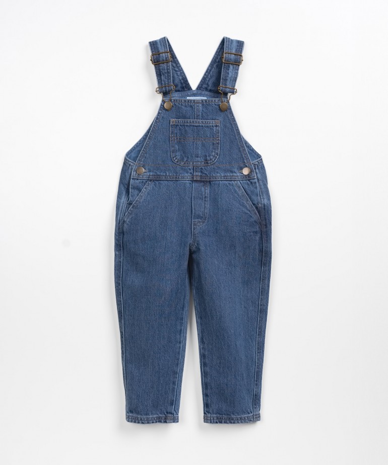 Denim jumpsuit in a mixture of cotton and lyocell