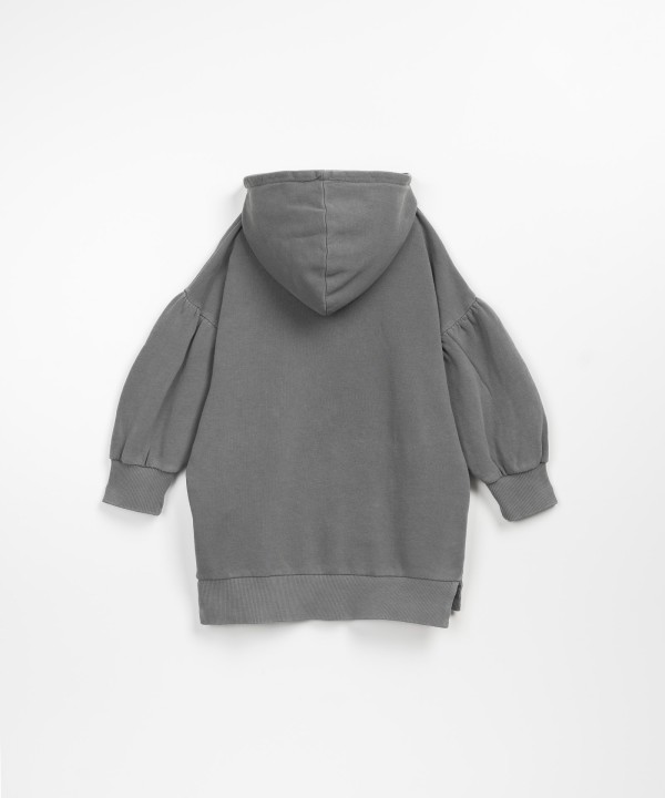 Jersey dress with hoodie
