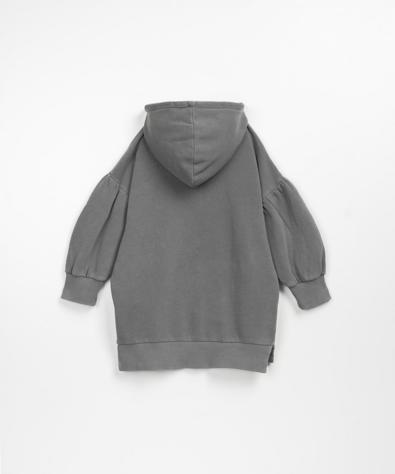 Jersey dress with hoodie