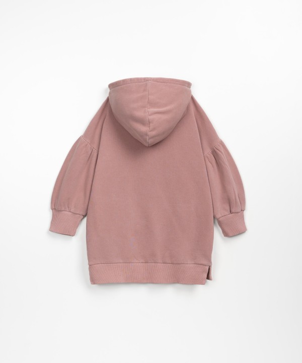 Jersey dress with hoodie