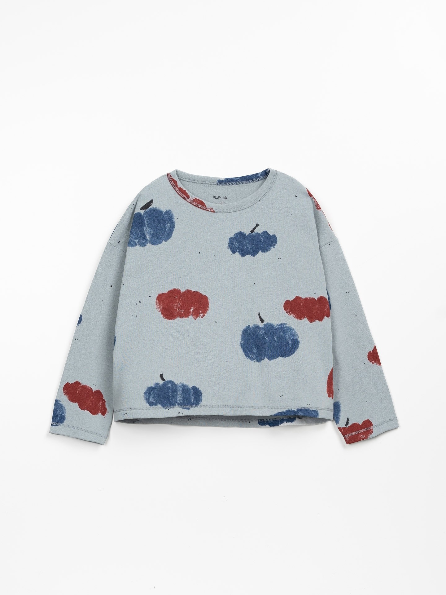 T-shirt de malha com estampado de nuvens